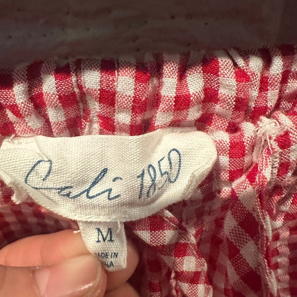 Red and White Checkered Pants - Picture 3 of 5